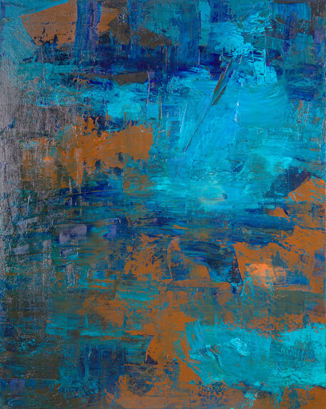 Amber meets the sky: 100 x 80 | Acryl auf Leinwand | 2019