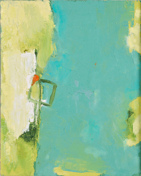 Grüngespräch, Öl auf Karton, 30x24, 2023